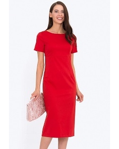 Красное платье-футляр с коротким рукавом Emka PL-589/aglaya