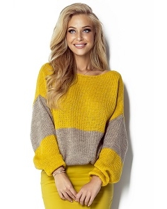 Яркий двухцветный свитер Fimfi I302