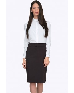 Тёмно-коричневая офисная юбка Emka S369/marione