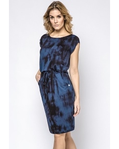 Летнее черно-синее платье из трикотажа Enny 230127