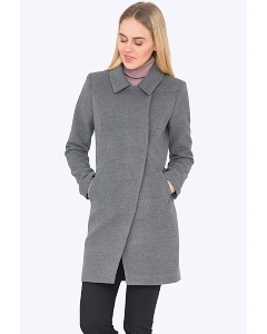 Женское пальто серого цвета Emka R-022/lilya