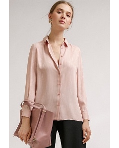 Блузка розового цвета в полоску из люрекса Emka B2412/grave