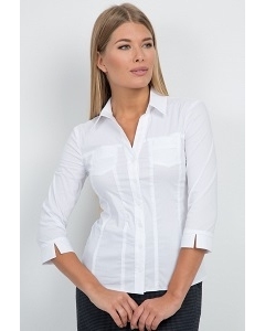 Белая офисная блузка Emka Fashion b 2110/dulma