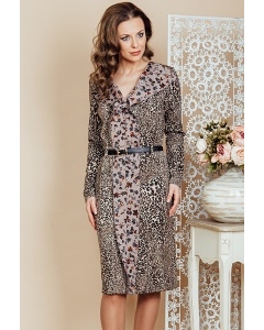 Леопардовое платье из трикотажа TopDesign Premium PB6 28