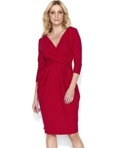 Платье-тюльпан красного цвета Makadamia M463