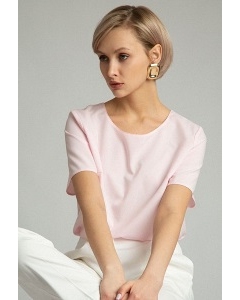 Розовая блуза спортивного кроя Emka В2559/blanc