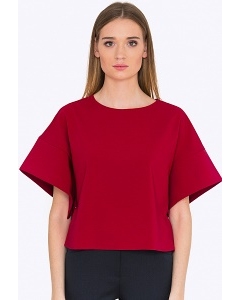 Укороченная блузка красного цвета Emka B2202/gigi