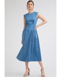 Платье-миди синего цвета без рукавов Emka PL613/neptune