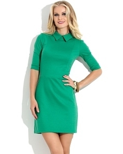 Зеленое платье с воротничком Donna Saggia DSP-116-71t