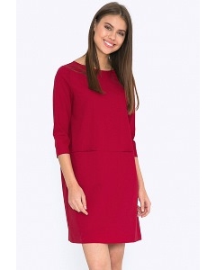 Красное платье с рукавом три четверти Emka PL688/barberry