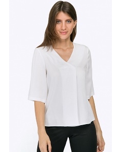 Белая блузка с имитацией запаха Emka B2293/desponi