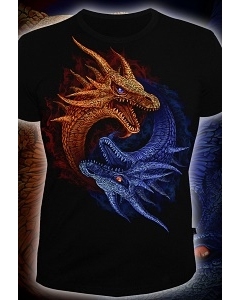 Клубная мужская футболка Драконы Инь и Янь