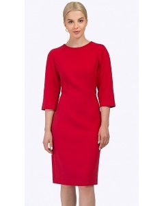 Красное платье-миди из плотной ткани Emka PL708/rostislava