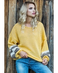 Жёлтый свитер oversize Fobya F578