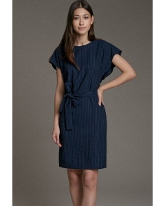 Тёмно-синее платье в полоску Emka PL1058/rubens