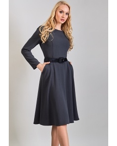 Трикотажное платье серого цвета TopDesign B8 005