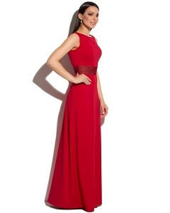 Красное платье в пол без рукавов Donna Saggia DSP-273-56
