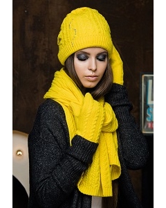 Яркий комплект (шапка+шарф+варежки) SuperShapka Вики