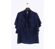 Темно-синяя блузка с воротником-бантом Emka B2516/beni