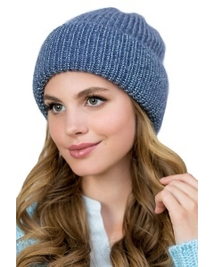 Женская шапка из мохера синего цвета Landre Доната