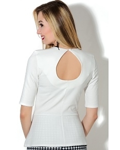 Белая блузка с вырезом на спине Donna Saggia DSB-01-2t