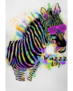 Мужская футболка Zebra wazzzup (Светится в ультрафиолете)