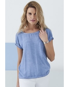 Летняя трикотажная блузка синего цвета Sunwear Q67-2-53